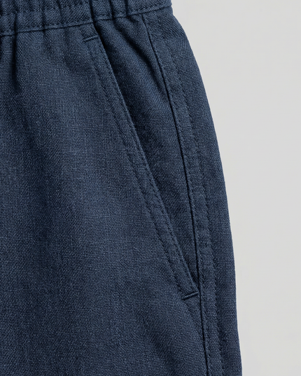 Men's Linen-Look Drawstring Shorts with Side Pockets