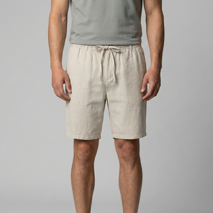 Men's Linen-Look Drawstring Shorts with Side Pockets