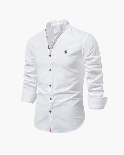 Men's Mandarin Collar Shirt and Shorts Matching Set