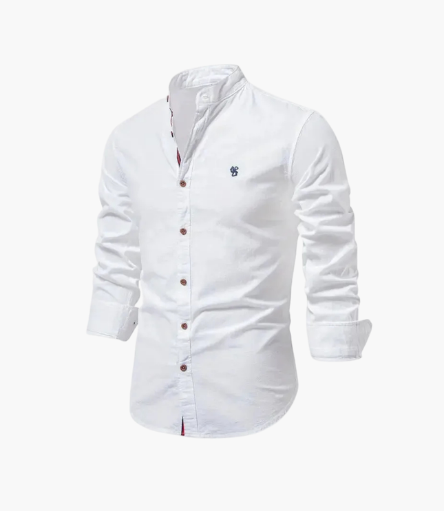 Men's Mandarin Collar Shirt and Shorts Matching Set