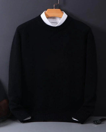 Men's Mock Neck Sweater with Contrast Collar
