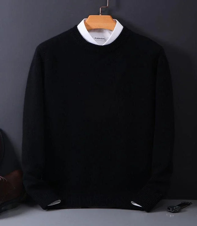 Men's Mock Neck Sweater with Contrast Collar