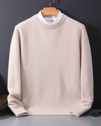 Men's Mock Neck Sweater with Contrast Collar