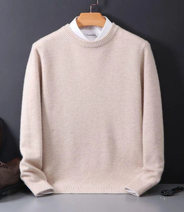 Men's Mock Neck Sweater with Contrast Collar