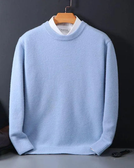 Men's Mock Neck Sweater with Contrast Collar