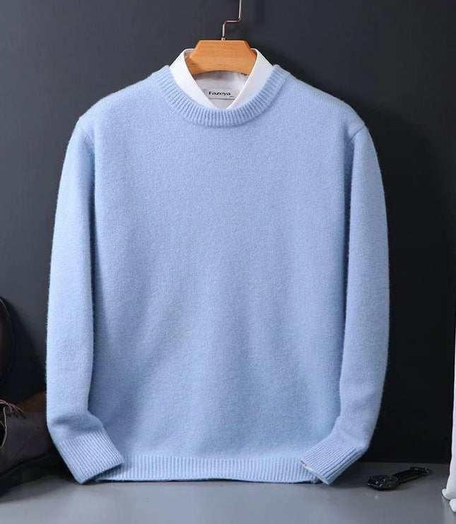 Men's Mock Neck Sweater with Contrast Collar
