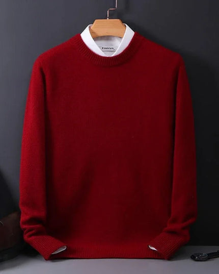 Men's Mock Neck Sweater with Contrast Collar