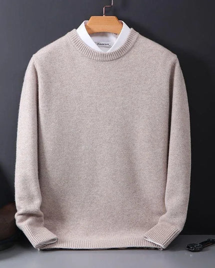 Men's Mock Neck Sweater with Contrast Collar