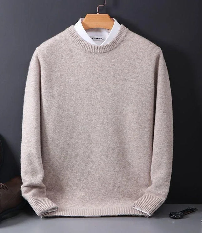 Men's Mock Neck Sweater with Contrast Collar