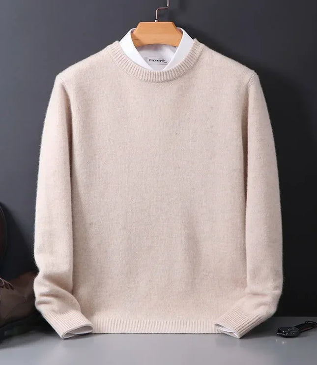 Men's Mock Neck Sweater with Contrast Collar