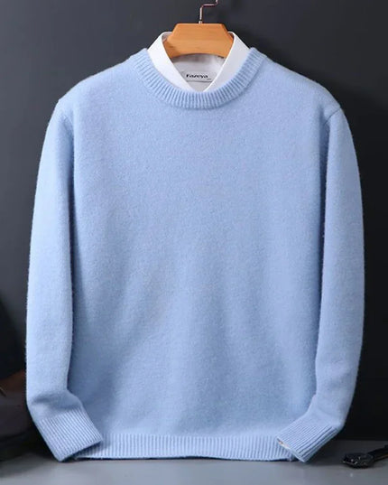 Men's Mock Neck Sweater with Contrast Collar