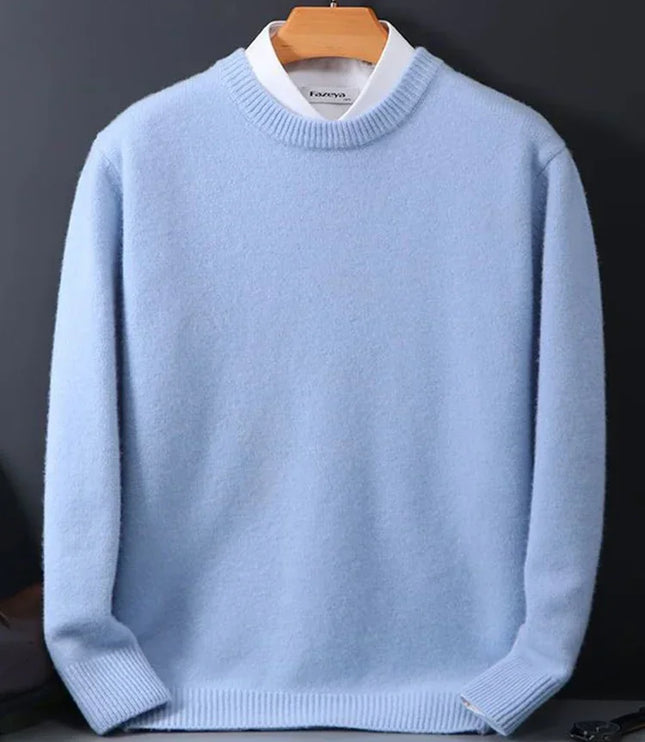 Men's Mock Neck Sweater with Contrast Collar