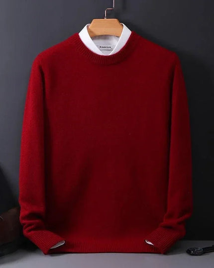 Men's Mock Neck Sweater with Contrast Collar