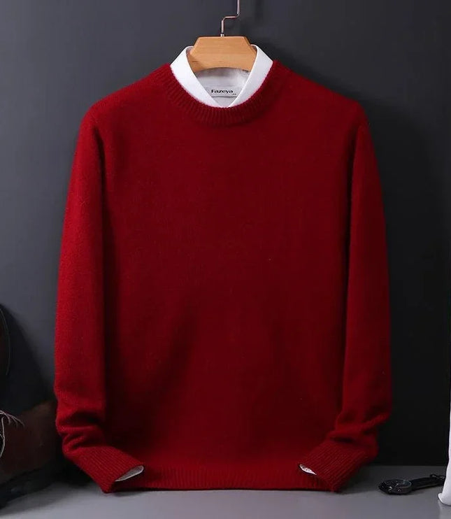 Men's Mock Neck Sweater with Contrast Collar