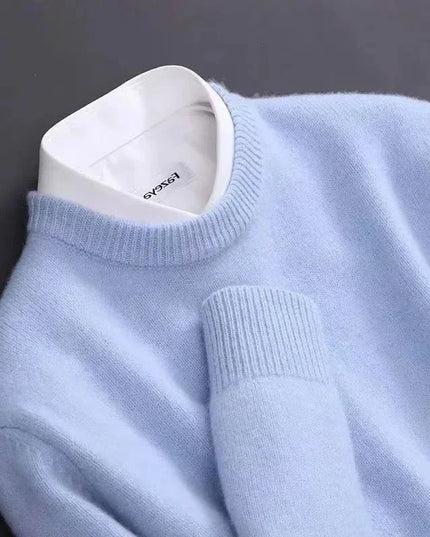 Men's Mock Neck Sweater with Contrast Collar