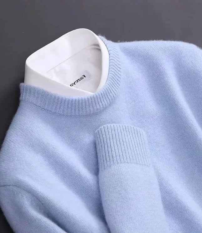 Men's Mock Neck Sweater with Contrast Collar