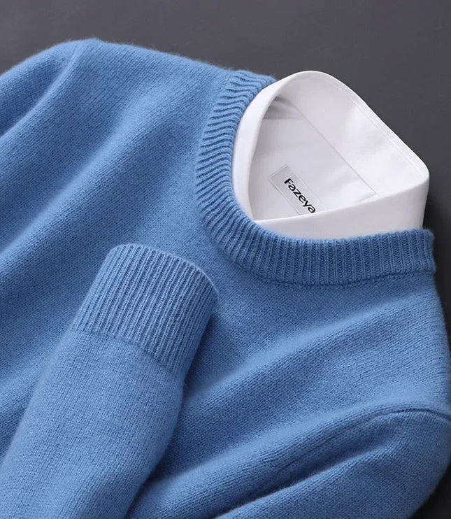 Men's Mock Neck Sweater with Contrast Collar