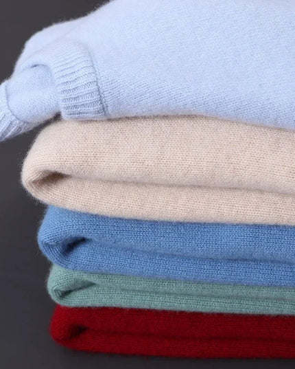 Men's Mock Neck Sweater with Contrast Collar