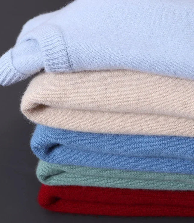 Men's Mock Neck Sweater with Contrast Collar