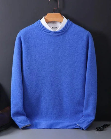 Men's Mock Neck Sweater with Contrast Collar