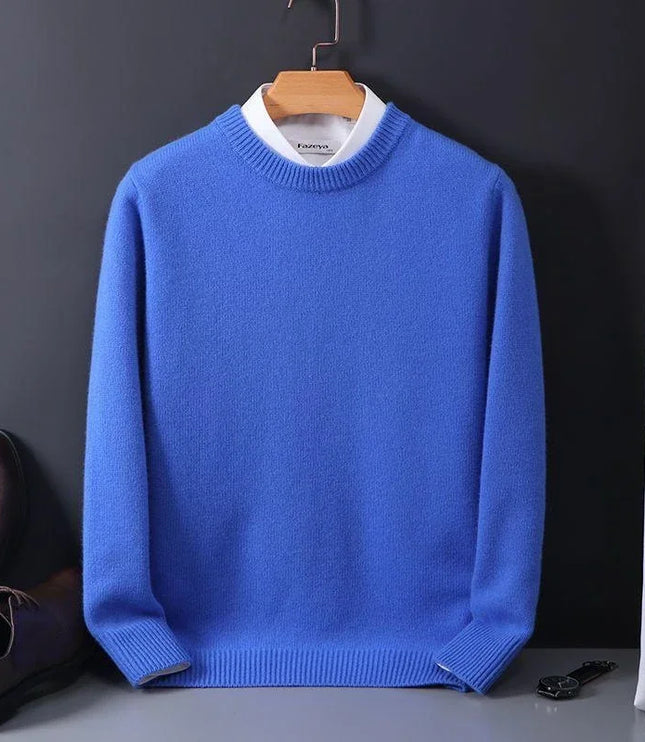 Men's Mock Neck Sweater with Contrast Collar