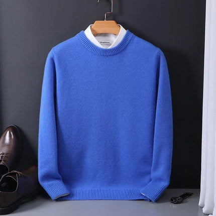 Men's Mock Neck Sweater with Contrast Collar