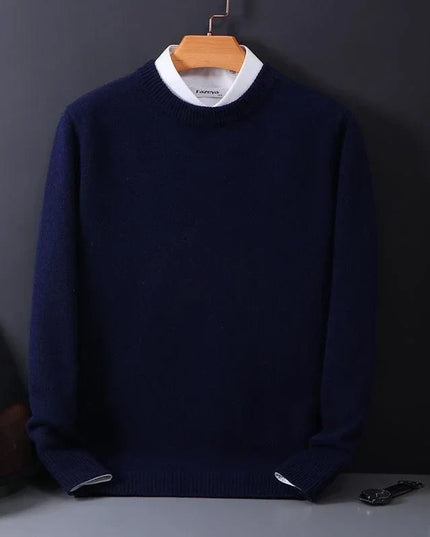 Men's Mock Neck Sweater with Contrast Collar
