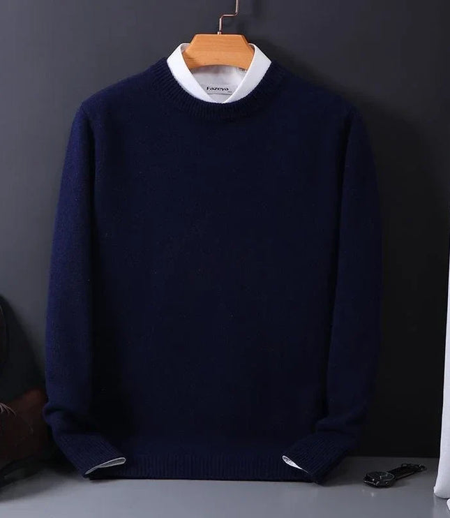 Men's Mock Neck Sweater with Contrast Collar