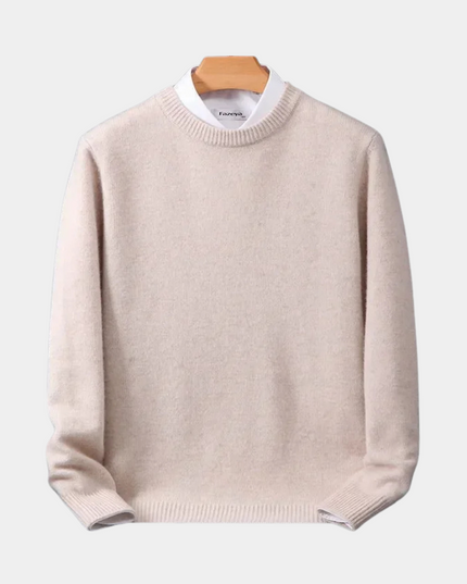 Men's Mock Neck Sweater with Contrast Collar