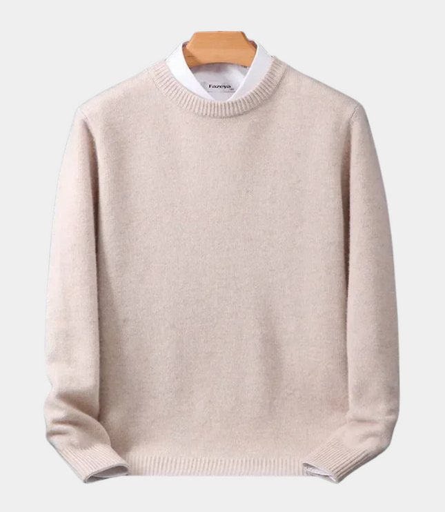 Men's Mock Neck Sweater with Contrast Collar