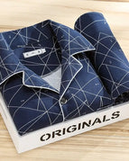 Navy Geometric Print / L
