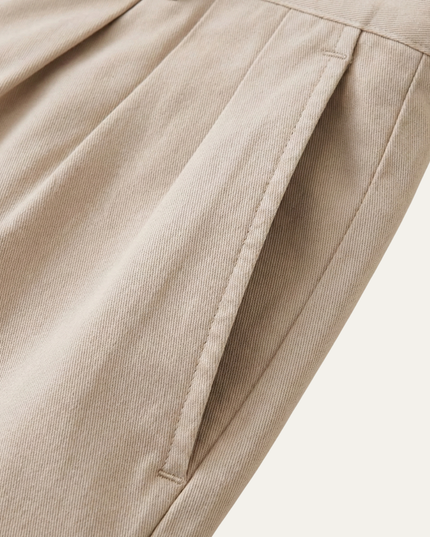 Men's Pleated Chino Shorts with Turn-Up Cuffs