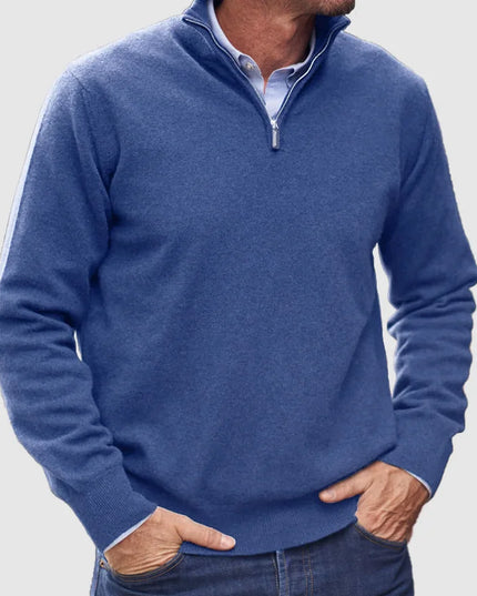 Men's Quarter-Zip Mock Neck Sweater