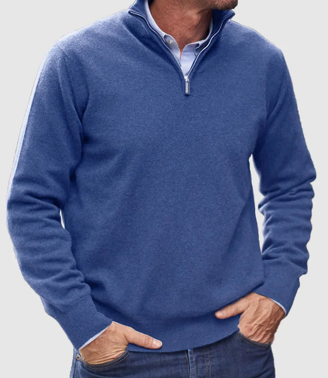 Men's Quarter-Zip Mock Neck Sweater