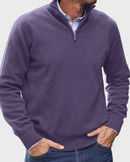 Men's Quarter-Zip Mock Neck Sweater