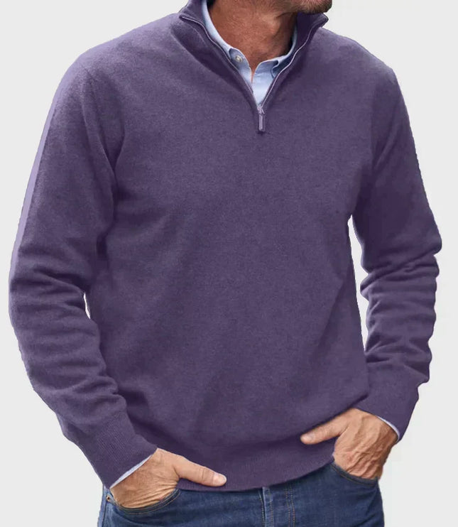 Men's Quarter-Zip Mock Neck Sweater