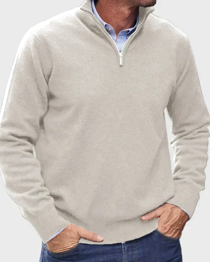 Men's Quarter-Zip Mock Neck Sweater