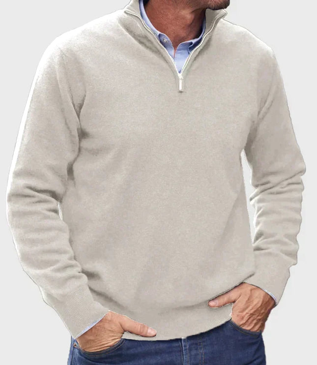 Men's Quarter-Zip Mock Neck Sweater