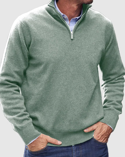 Men's Quarter-Zip Mock Neck Sweater