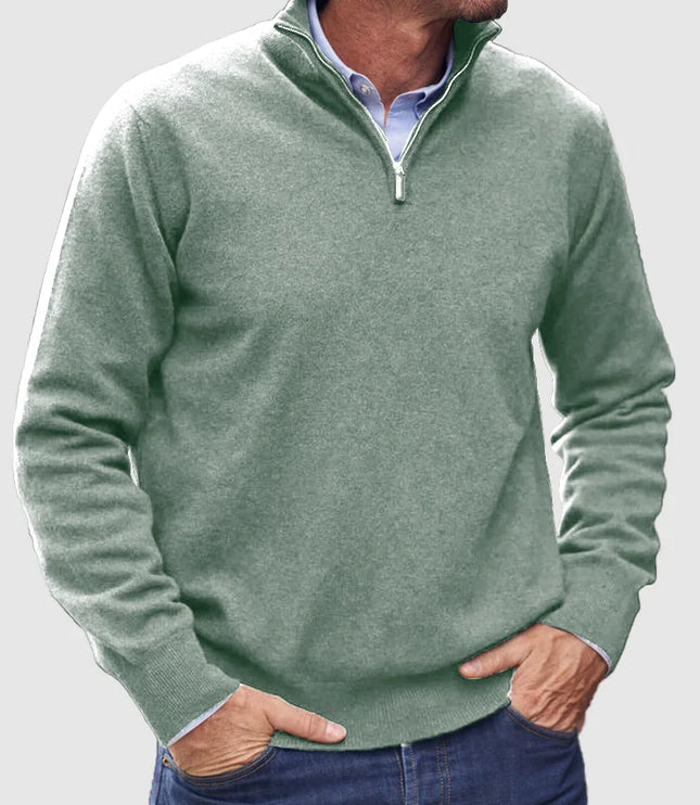 Men's Quarter-Zip Mock Neck Sweater