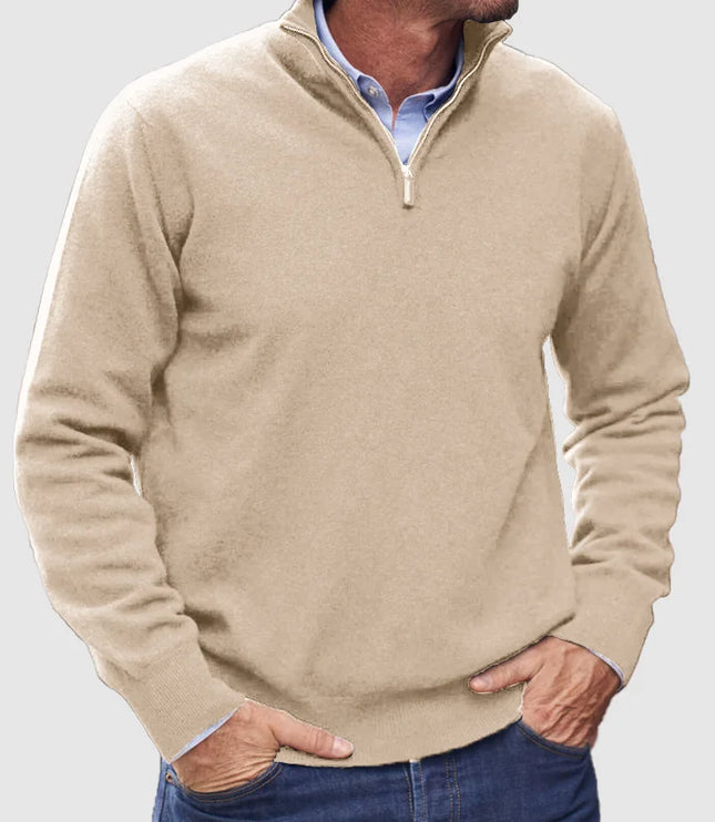 Men's Quarter-Zip Mock Neck Sweater