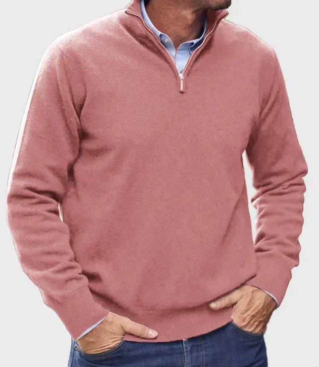 Men's Quarter-Zip Mock Neck Sweater