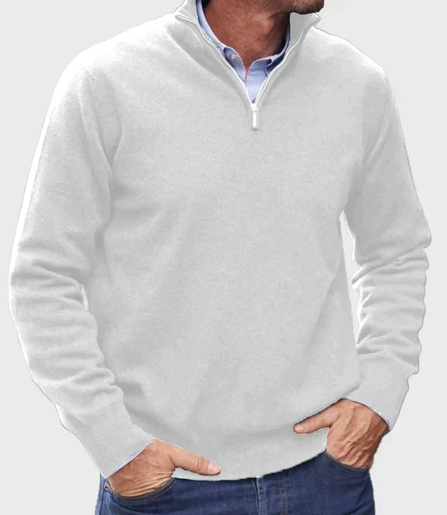 Men's Quarter-Zip Mock Neck Sweater