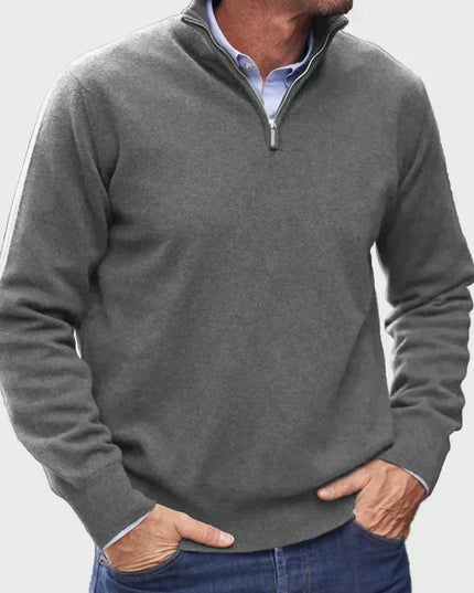 Men's Quarter-Zip Mock Neck Sweater