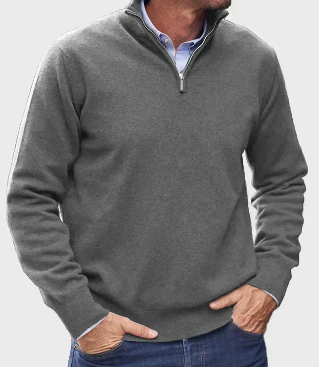 Men's Quarter-Zip Mock Neck Sweater