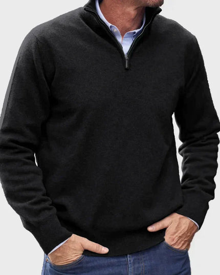 Men's Quarter-Zip Mock Neck Sweater