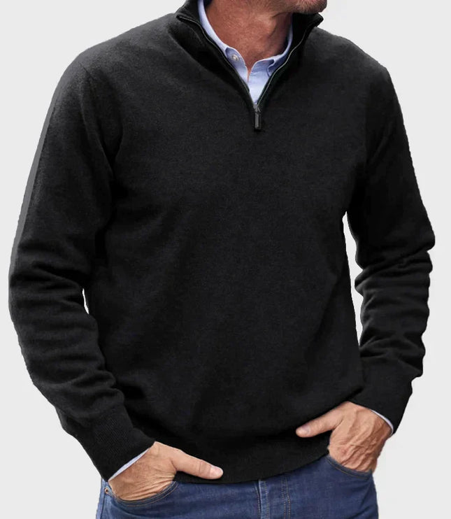 Men's Quarter-Zip Mock Neck Sweater