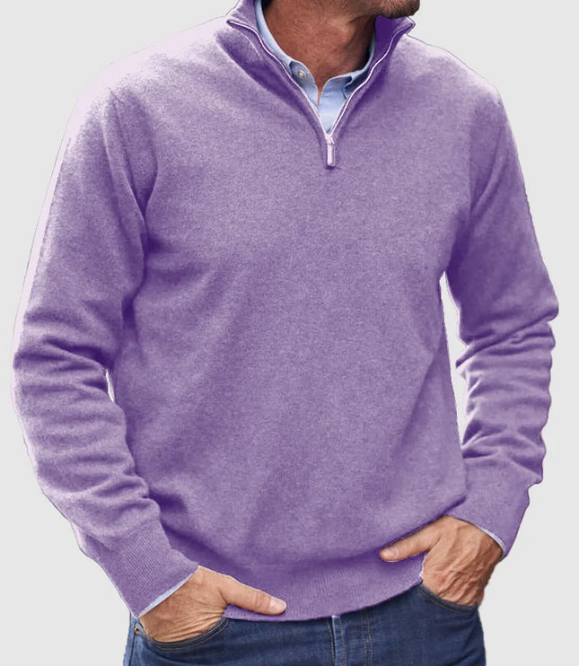 Men's Quarter-Zip Mock Neck Sweater