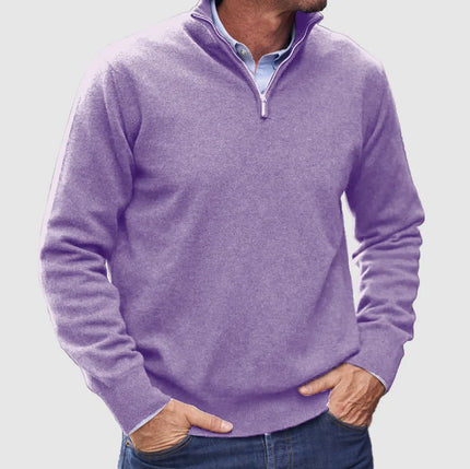 Men's Quarter-Zip Mock Neck Sweater