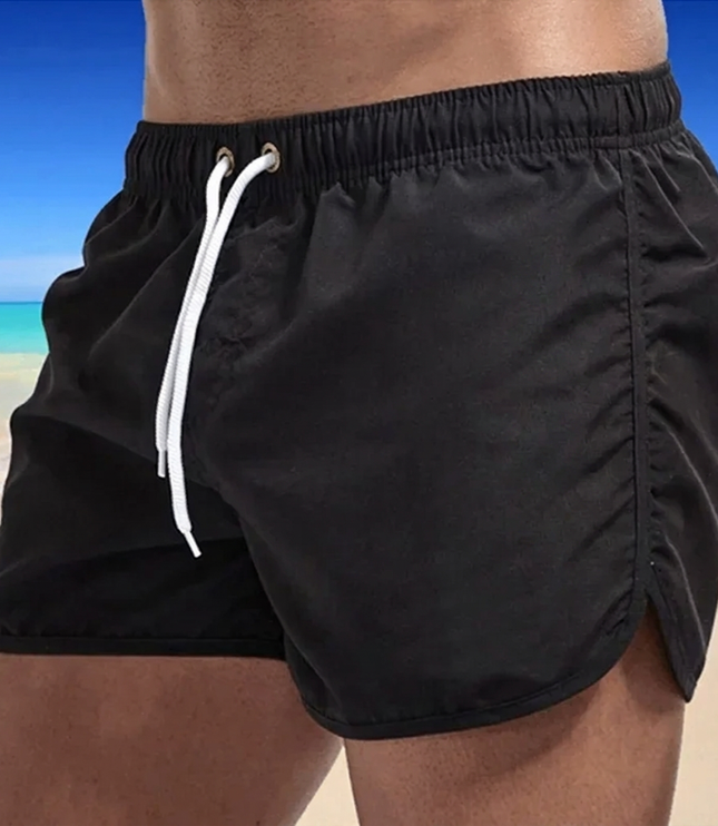 Men's Quick-Dry Swim Shorts with Elastic Drawstring